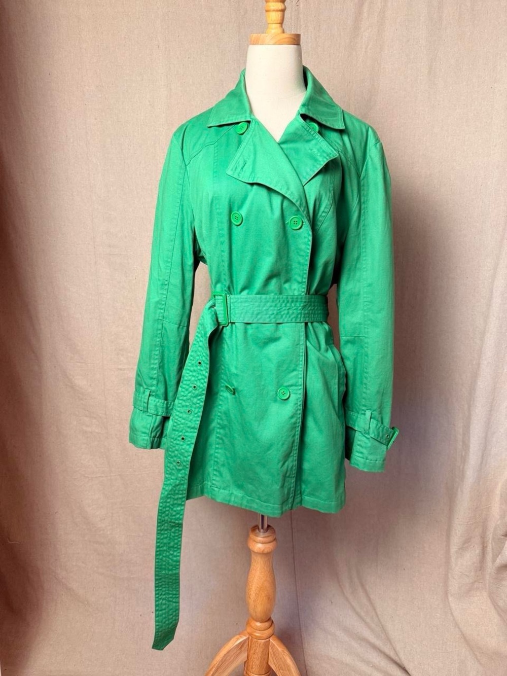 Chadwick's Women's XL Green Cotton Trench Coat
